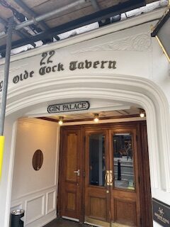 Entrance to Ye Olde Cock Tavern