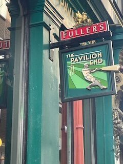 Pavilion End pub sign