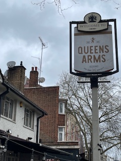 Pub sign for Queens Arms